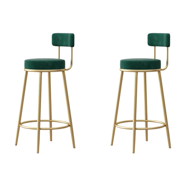 Tabouret de comptoir sans arme nordique tabouret de bar de fer de fer avec coussin et pédale