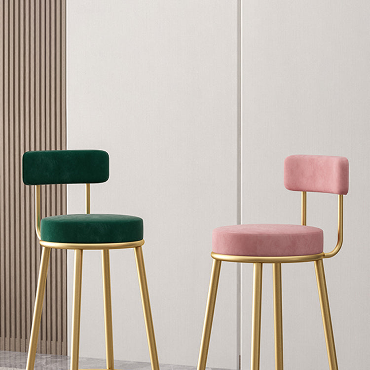 Tabouret de comptoir sans arme nordique tabouret de bar de fer de fer avec coussin et pédale