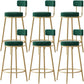 Tabouret de comptoir sans arme nordique tabouret de bar de fer de fer avec coussin et pédale