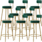 Tabouret de comptoir sans arme nordique tabouret de bar de fer de fer avec coussin et pédale