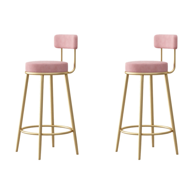 Tabouret de comptoir sans arme nordique tabouret de bar de fer de fer avec coussin et pédale