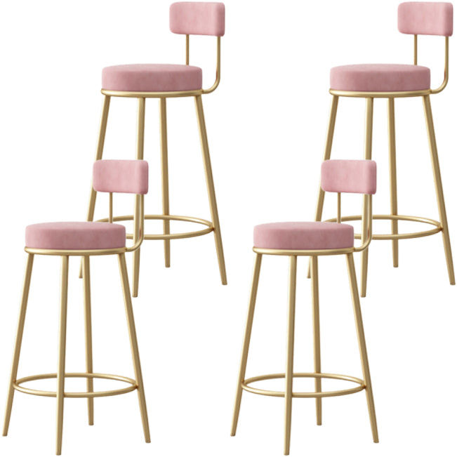 Tabouret de comptoir sans arme nordique tabouret de bar de fer de fer avec coussin et pédale