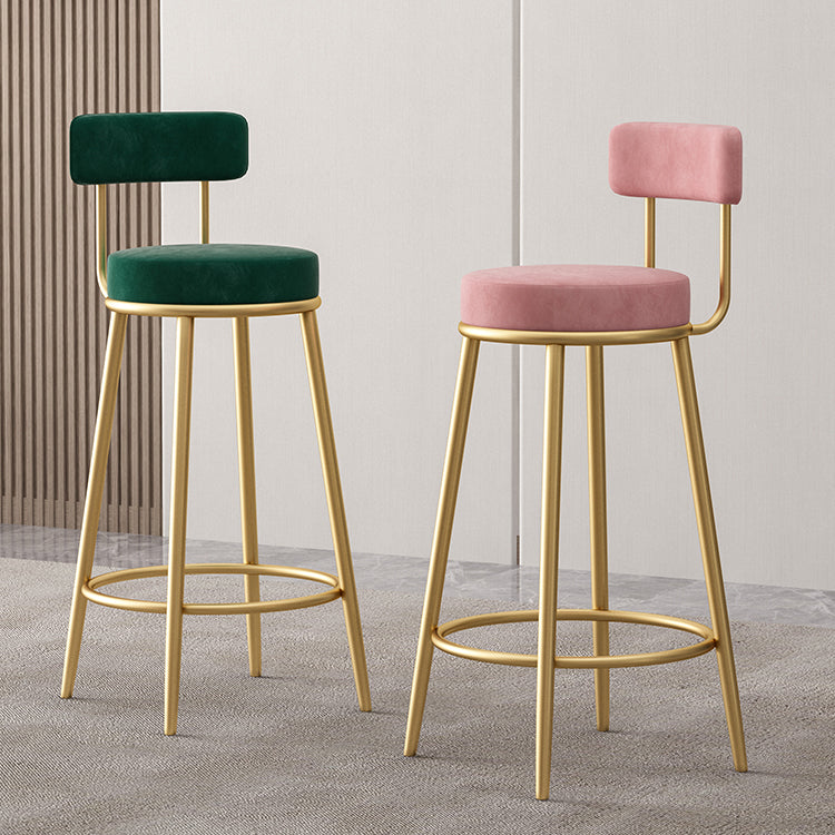 Tabouret de comptoir sans arme nordique tabouret de bar de fer de fer avec coussin et pédale