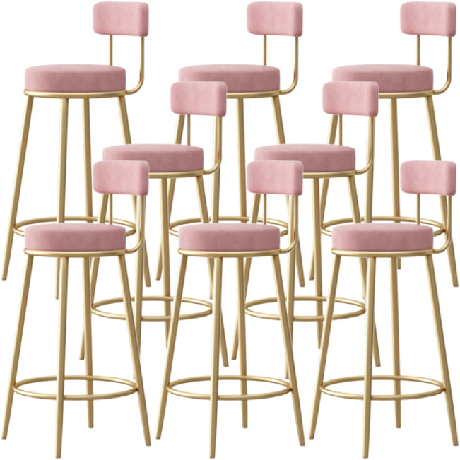 Tabouret de comptoir sans arme nordique tabouret de bar de fer de fer avec coussin et pédale