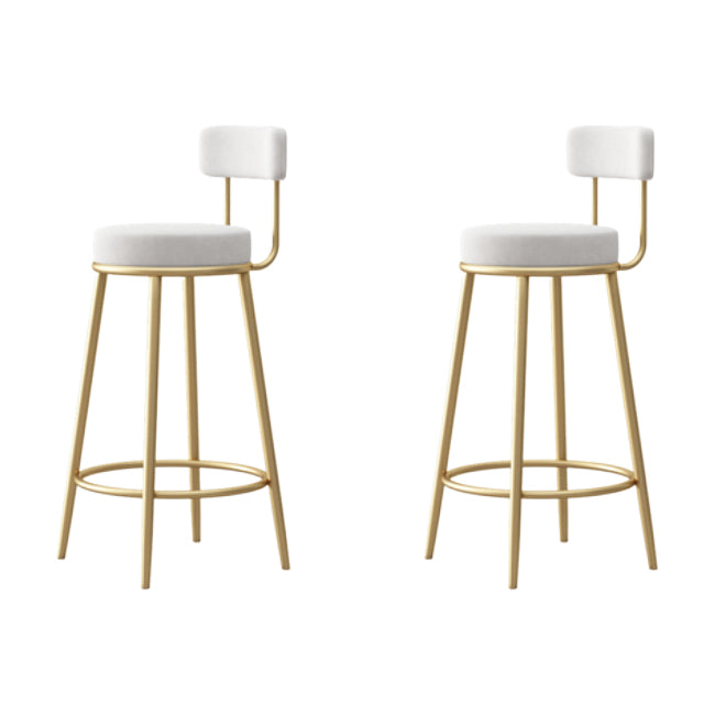 Tabouret de comptoir sans arme nordique tabouret de bar de fer de fer avec coussin et pédale