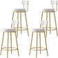 Tabouret de comptoir sans arme nordique tabouret de bar de fer de fer avec coussin et pédale