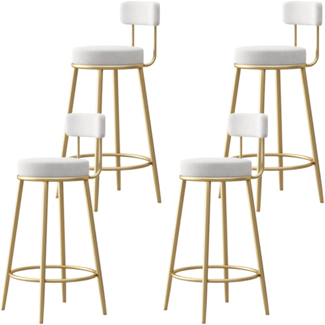 Tabouret de comptoir sans arme nordique tabouret de bar de fer de fer avec coussin et pédale