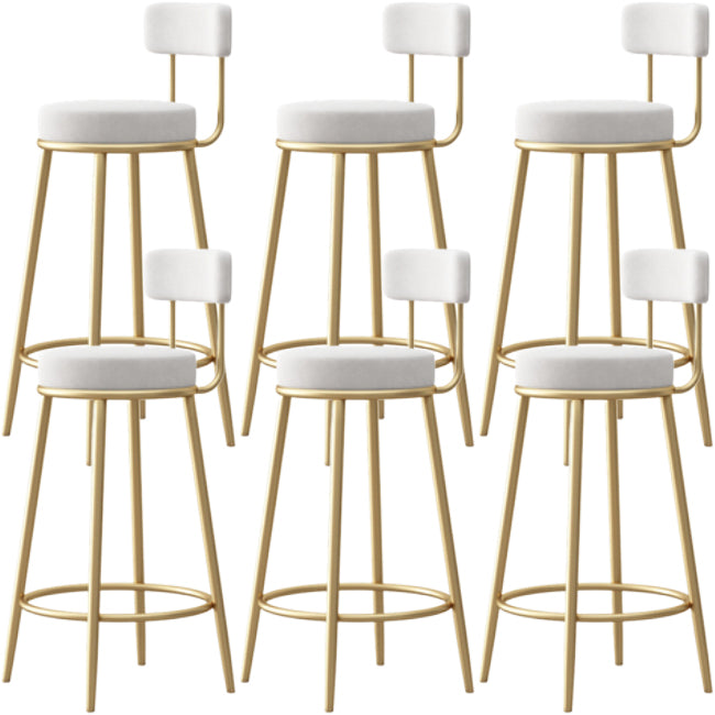 Tabouret de comptoir sans arme nordique tabouret de bar de fer de fer avec coussin et pédale