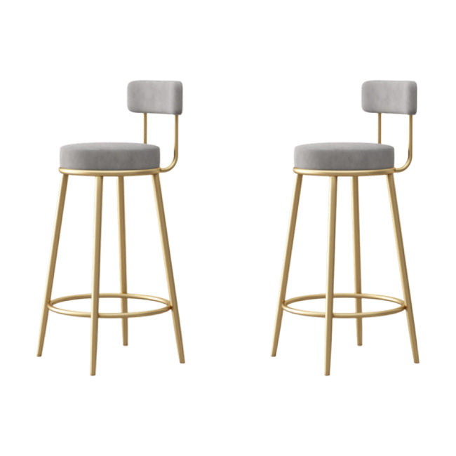 Tabouret de comptoir sans arme nordique tabouret de bar de fer de fer avec coussin et pédale