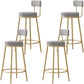Tabouret de comptoir sans arme nordique tabouret de bar de fer de fer avec coussin et pédale