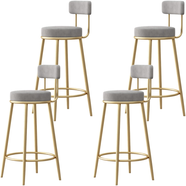 Tabouret de comptoir sans arme nordique tabouret de bar de fer de fer avec coussin et pédale