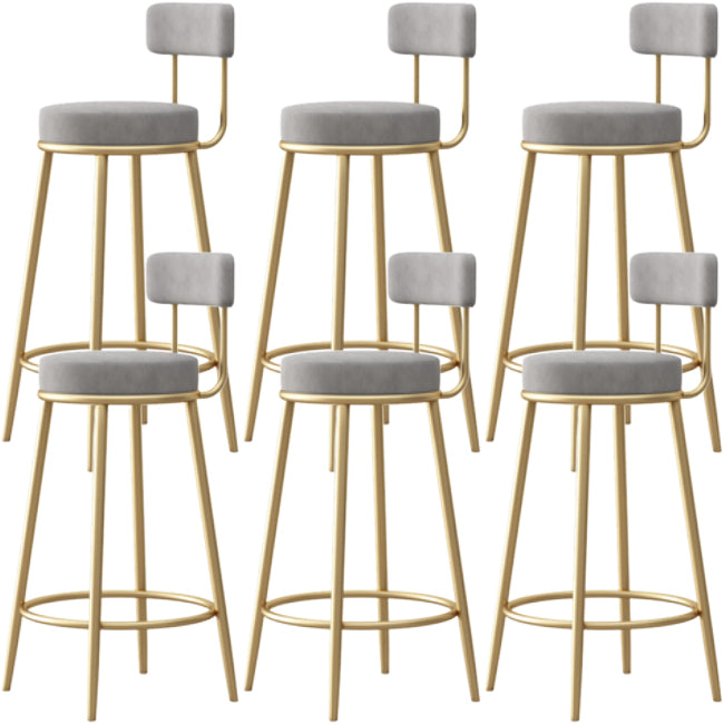 Tabouret de comptoir sans arme nordique tabouret de bar de fer de fer avec coussin et pédale