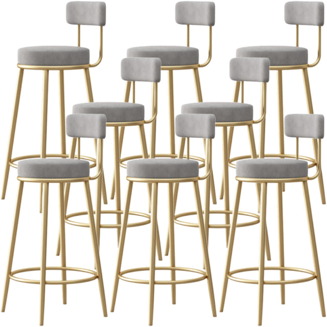 Tabouret de comptoir sans arme nordique tabouret de bar de fer de fer avec coussin et pédale