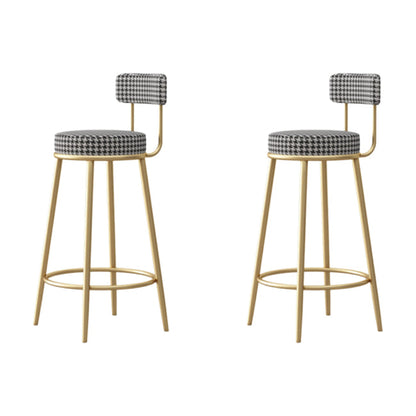 Tabouret de comptoir sans arme nordique tabouret de bar de fer de fer avec coussin et pédale