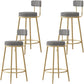 Tabouret de comptoir sans arme nordique tabouret de bar de fer de fer avec coussin et pédale