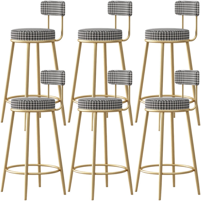 Tabouret de comptoir sans arme nordique tabouret de bar de fer de fer avec coussin et pédale