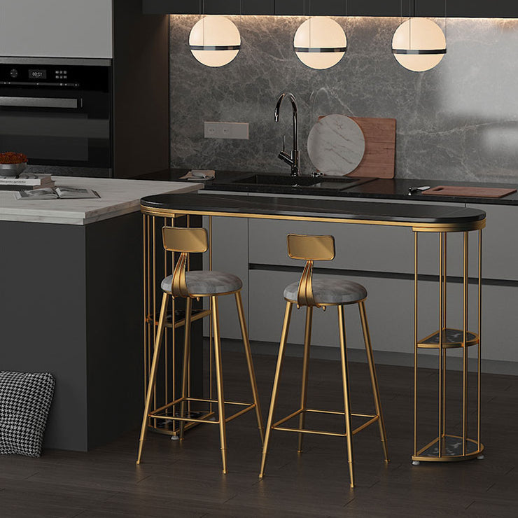 Woonkamer voetsteun barkiek met metalen basis Scandinavische bar en tegenstoel