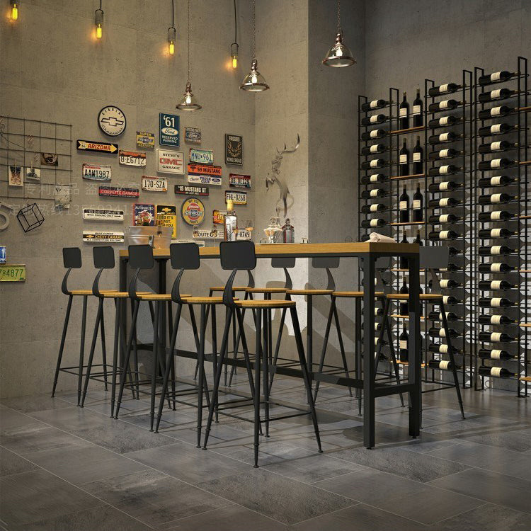 Modern 1/6/11 Pieces Bar Table Set Rectangle Pine Wood Counter Table with High Stools Clearhalo 'Bar Furniture' 'furn' 'furn_home_bar_bar_sets' 'Furniture' 'Home Bars & Bar Sets' 'home_bar_bar_sets' 'Kitchen & Dining Furniture' 5381421