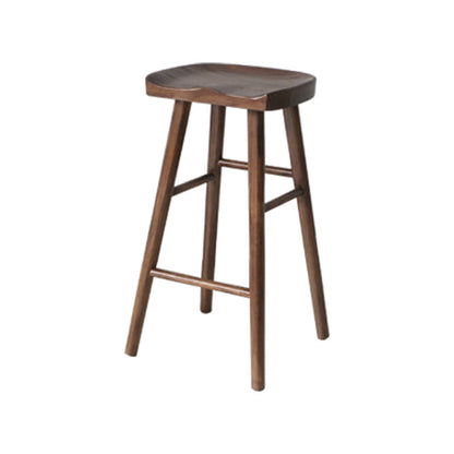 Modern Solid Wood Bar Table Set 1/4/7/9 Pieces Counter Table with Backless Stools Brown 30"H Stool (Single) Clearhalo 'Bar Furniture' 'furn' 'furn_home_bar_bar_sets' 'Furniture' 'Home Bars & Bar Sets' 'home_bar_bar_sets' 'Kitchen & Dining Furniture' 5381435