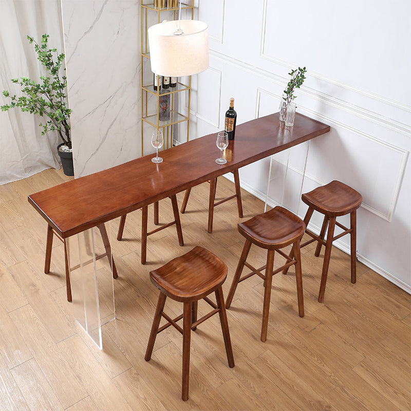 Modern Solid Wood Bar Table Set 1/4/7/9 Pieces Counter Table with Backless Stools Clearhalo 'Bar Furniture' 'furn' 'furn_home_bar_bar_sets' 'Furniture' 'Home Bars & Bar Sets' 'home_bar_bar_sets' 'Kitchen & Dining Furniture' 5381436