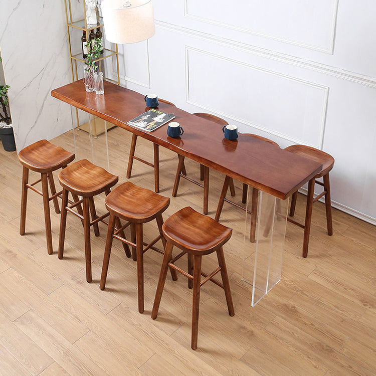 Modern Solid Wood Bar Table Set 1/4/7/9 Pieces Counter Table with Backless Stools Clearhalo 'Bar Furniture' 'furn' 'furn_home_bar_bar_sets' 'Furniture' 'Home Bars & Bar Sets' 'home_bar_bar_sets' 'Kitchen & Dining Furniture' 5381442