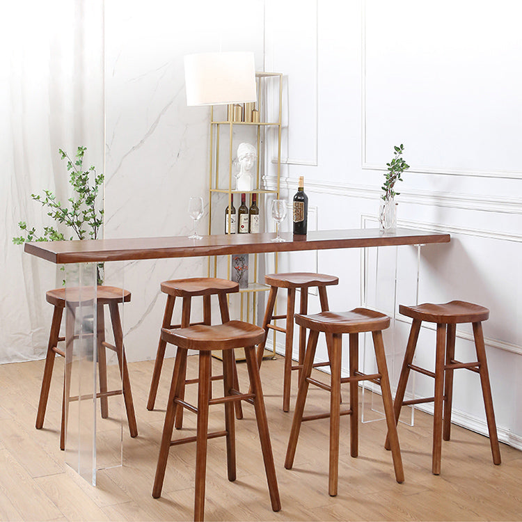 Modern Solid Wood Bar Table Set 1/4/7/9 Pieces Counter Table with Backless Stools Clearhalo 'Bar Furniture' 'furn' 'furn_home_bar_bar_sets' 'Furniture' 'Home Bars & Bar Sets' 'home_bar_bar_sets' 'Kitchen & Dining Furniture' 5381445