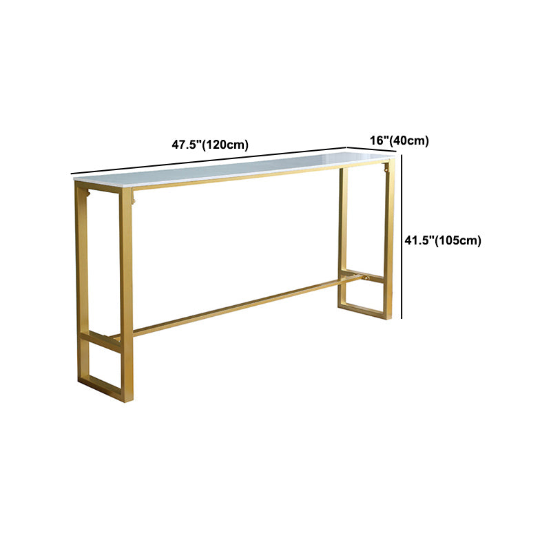 1/4/7 Pieces Glam Iron Bar Table Set Rectangle White Faux Marble Bistro Set with Footrest Clearhalo 'Bar Furniture' 'furn' 'furn_home_bar_bar_sets' 'Furniture' 'Home Bars & Bar Sets' 'home_bar_bar_sets' 'Kitchen & Dining Furniture' 5381463