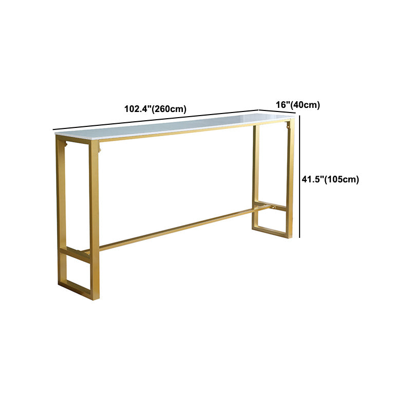1/4/7 Pieces Glam Iron Bar Table Set Rectangle White Faux Marble Bistro Set with Footrest Clearhalo 'Bar Furniture' 'furn' 'furn_home_bar_bar_sets' 'Furniture' 'Home Bars & Bar Sets' 'home_bar_bar_sets' 'Kitchen & Dining Furniture' 5381470