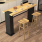 Modern 1/2/3/5 Pieces Bar Table Set Rectangle Pine Wood Counter Table with High Stools