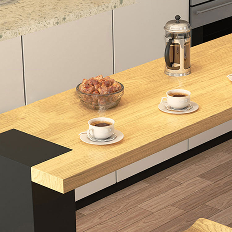 Modern 1/2/3/5 Pieces Bar Table Set Rectangle Pine Wood Counter Table with High Stools