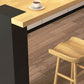 Modern 1/2/3/5 Pieces Bar Table Set Rectangle Pine Wood Counter Table with High Stools