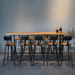Ensemble de Table de Bar rectangulaire industriel en bois massif, 1/11 pièces, Table de comptoir avec tabourets hauts