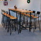 Ensemble de Table de Bar rectangulaire industriel en bois massif, 1/11 pièces, Table de comptoir avec tabourets hauts