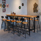 Ensemble de Table de Bar rectangulaire industriel en bois massif, 1/11 pièces, Table de comptoir avec tabourets hauts