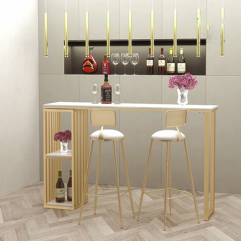 1/2/3 piezas Mesa de barra de mármol Taburete de bar con acabado mate y juego de mesa