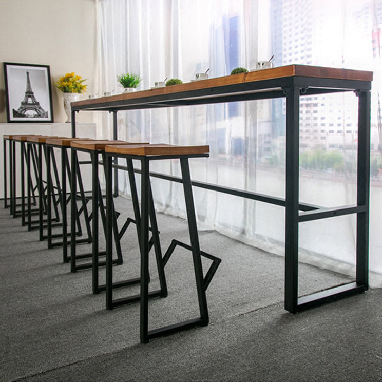 Pièces de 1/7 pièces modernes ensembles de comptoirs en bois de pin rectangle avec tabourets sans dos