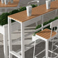 Table de table de bar en bois artificiel industriel 1/5 pièces comptoir table avec tabourets blancs