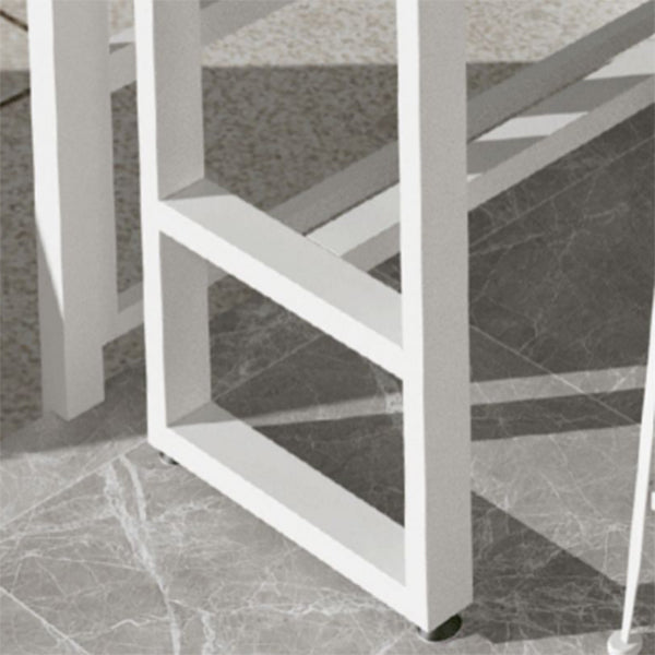 Table de table de bar en bois artificiel industriel 1/5 pièces comptoir table avec tabourets blancs