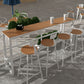 Table de table de bar en bois artificiel industriel 1/5 pièces comptoir table avec tabourets blancs