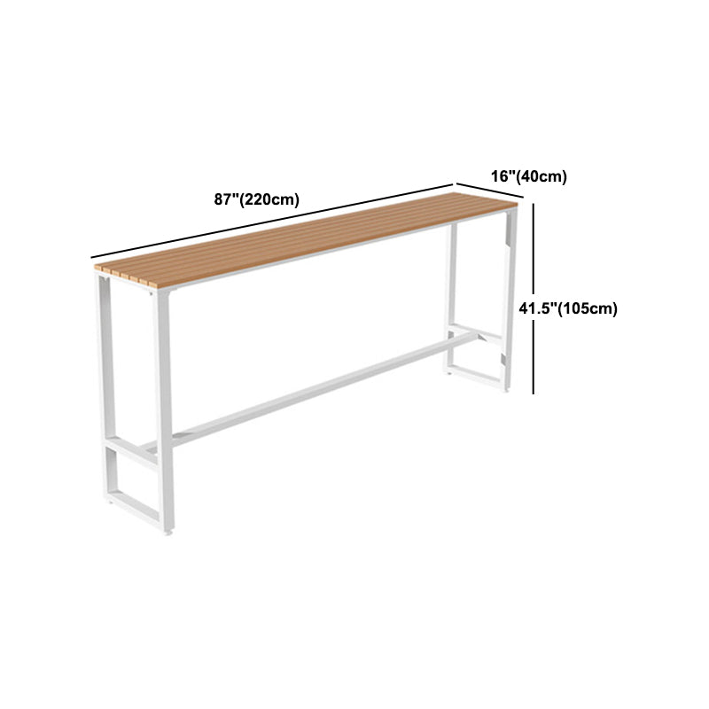 Table de table de bar en bois artificiel industriel 1/5 pièces comptoir table avec tabourets blancs