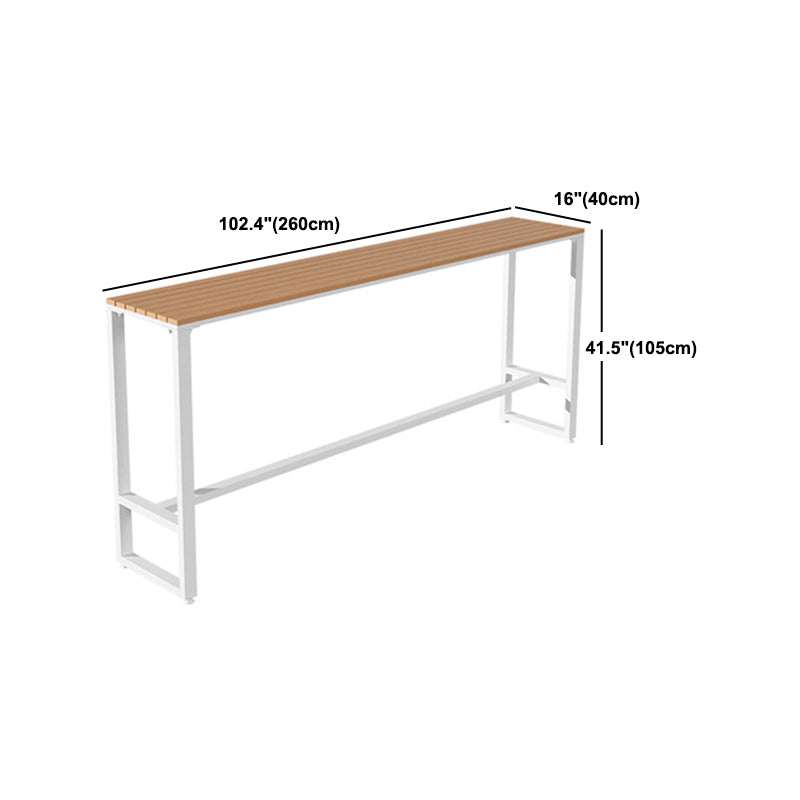 Table de table de bar en bois artificiel industriel 1/5 pièces comptoir table avec tabourets blancs