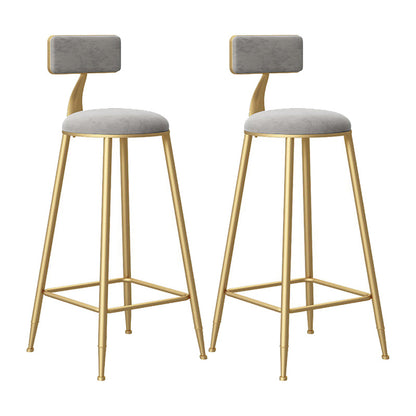 Glam Rectangle Bar Set Storage 1/2/3 Pieces Stone Counter Height Set in Gold Grey 30"H Stools (Set of 2) Clearhalo 'Bar Furniture' 'furn' 'furn_home_bar_bar_sets' 'Furniture' 'Home Bars & Bar Sets' 'home_bar_bar_sets' 'Kitchen & Dining Furniture' 5381588