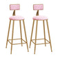 Glam Rectangle Bar Set Storage 1/2/3 Pieces Stone Counter Height Set in Gold Pink 30"H Stools (Set of 2) Clearhalo 'Bar Furniture' 'furn' 'furn_home_bar_bar_sets' 'Furniture' 'Home Bars & Bar Sets' 'home_bar_bar_sets' 'Kitchen & Dining Furniture' 5381590