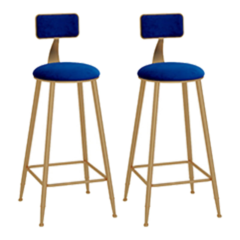 Glam Rectangle Bar Set Storage 1/2/3 Pieces Stone Counter Height Set in Gold Blue 30"H Stools (Set of 2) Clearhalo 'Bar Furniture' 'furn' 'furn_home_bar_bar_sets' 'Furniture' 'Home Bars & Bar Sets' 'home_bar_bar_sets' 'Kitchen & Dining Furniture' 5381592