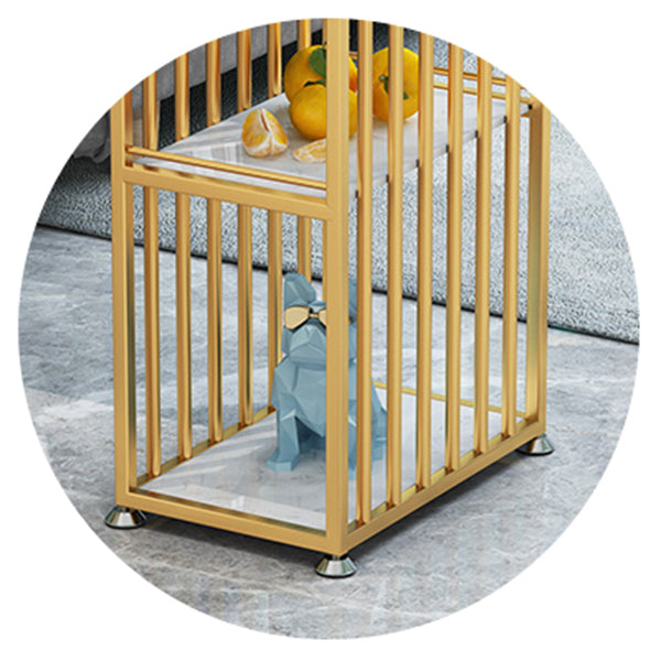 Glam Rectangle Bar Set Storage 1/2/3 Pieces Stone Counter Height Set in Gold Clearhalo 'Bar Furniture' 'furn' 'furn_home_bar_bar_sets' 'Furniture' 'Home Bars & Bar Sets' 'home_bar_bar_sets' 'Kitchen & Dining Furniture' 5381597