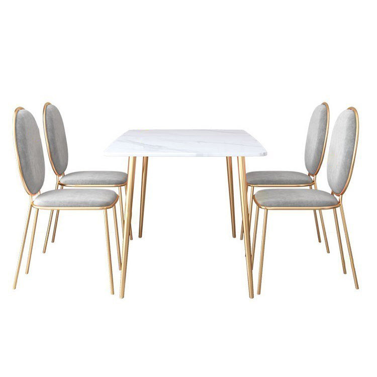 Juego de comedor nórdico de 1/2/5 piezas, mesa de comedor rectangular de piedra para comedor