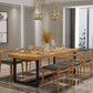 Industrial Rectangle Dining Table Set 1/2/5/6/7 Pieces Natural Solid Wood Dinette Set 7 Pieces: Table, 6 Chairs Clearhalo 'Dining Room Sets' 'Dining Tables & Seating' 'dining_room_set' 'furn' 'furn_dining_room_set' 'Furniture' 'Kitchen & Dining Furniture' 5381685
