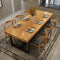 Industrial Rectangle Dining Table Set 1/2/5/6/7 Pieces Natural Solid Wood Dinette Set Clearhalo 'Dining Room Sets' 'Dining Tables & Seating' 'dining_room_set' 'furn' 'furn_dining_room_set' 'Furniture' 'Kitchen & Dining Furniture' 5381688