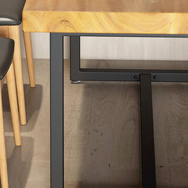 Industrial Rectangle Dining Table Set 1/2/5/6/7 Pieces Natural Solid Wood Dinette Set Clearhalo 'Dining Room Sets' 'Dining Tables & Seating' 'dining_room_set' 'furn' 'furn_dining_room_set' 'Furniture' 'Kitchen & Dining Furniture' 5381694
