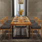 Industrial Rectangle Dining Table Set 1/2/5/6/7 Pieces Natural Solid Wood Dinette Set Clearhalo 'Dining Room Sets' 'Dining Tables & Seating' 'dining_room_set' 'furn' 'furn_dining_room_set' 'Furniture' 'Kitchen & Dining Furniture' 5381697